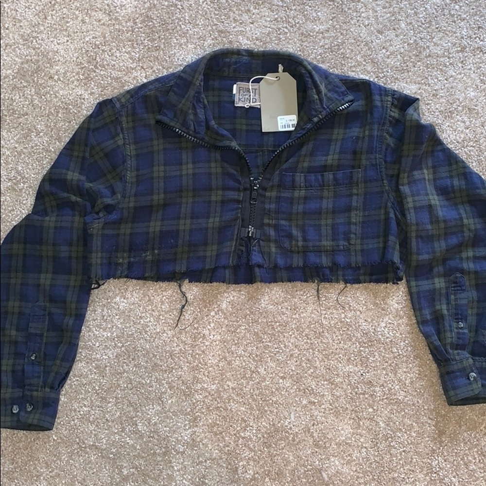 Vintage Cropped Zippered Flannel